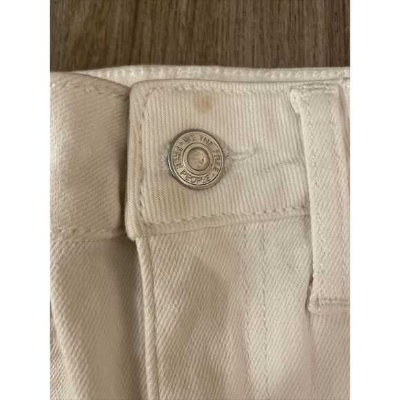 We The Free People Skinny Jeans Size 24 Mid Rise‎ In White Color MSRP $78 - Picture 6 of 13